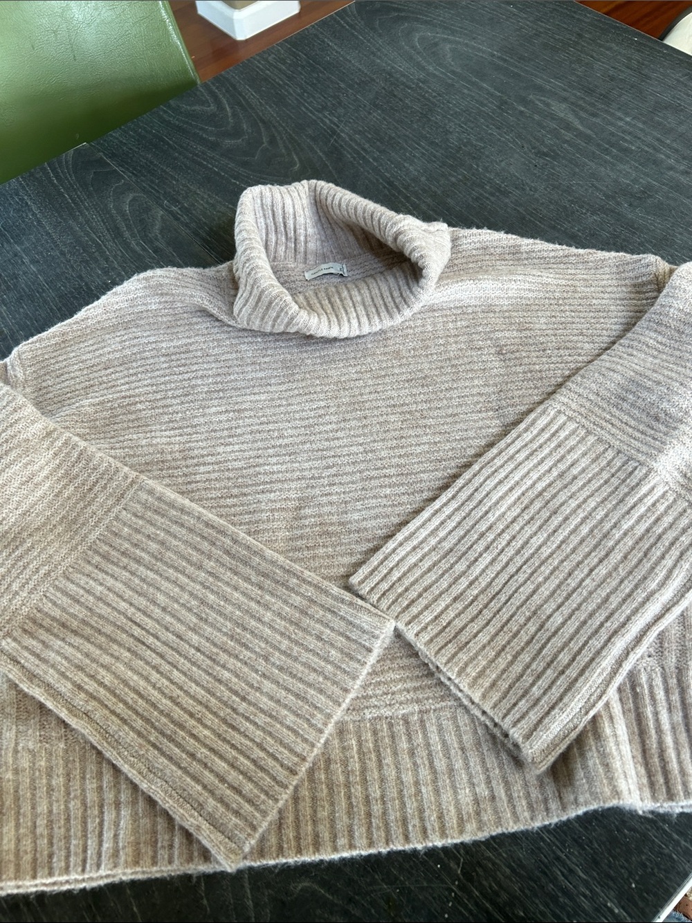 Gentle Fawn Ribbed Turtleneck Sweater in Light Taupe